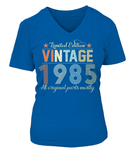 Birthday   Limited Edition Vintage 1985 V-neck T-Shirt Woman