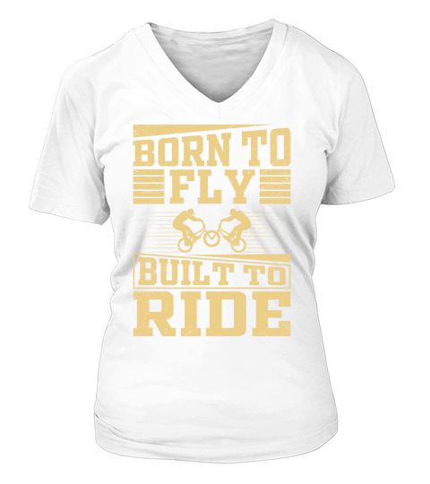 Born to Fly Built to ride V-neck T-Shirt Woman