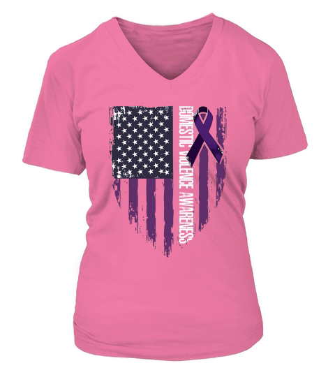 Domestic violencf awareness V-neck T-Shirt Woman
