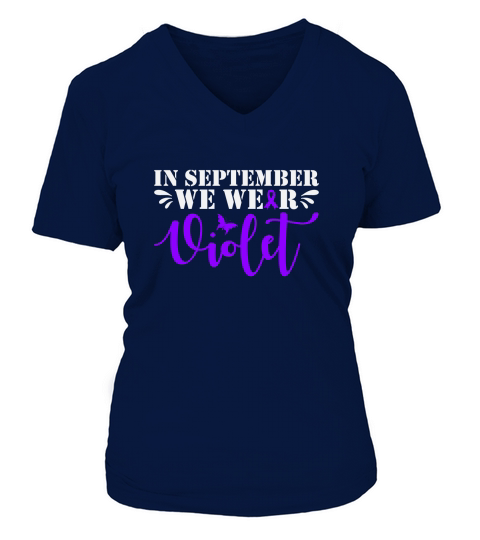 In September We Wear Violet V-neck T-Shirt Woman