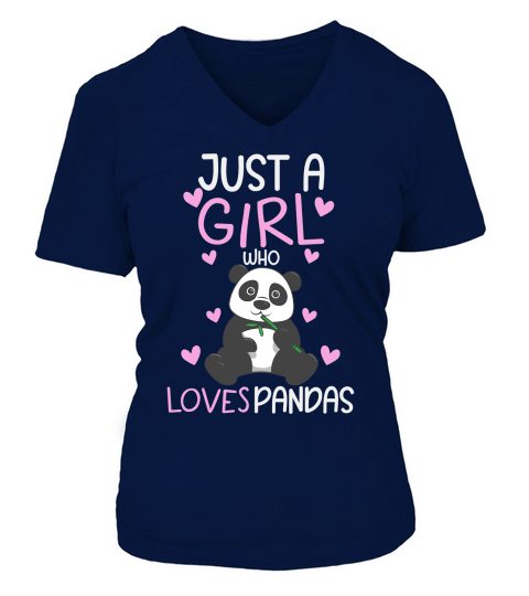 Just A Girl Who Loves Pandas Fun Cute Baby Panda Lover V-neck T-Shirt Woman