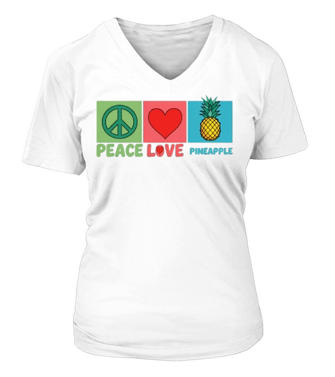 Peace Love Pineapple 1 V-neck T-Shirt Woman