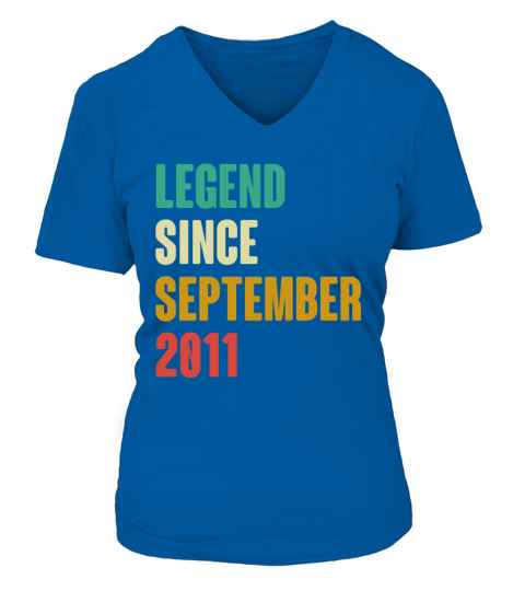 September 2011 11th Birthday 11 Years Old Bday Gi V-neck T-Shirt Woman