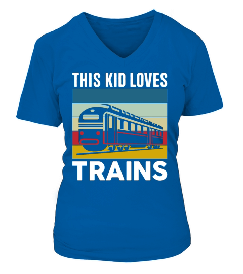 This Kid Loves Trains V-neck T-Shirt Woman