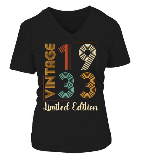 Vintage 1933 Limited Edition Birthday V-neck T-Shirt Woman