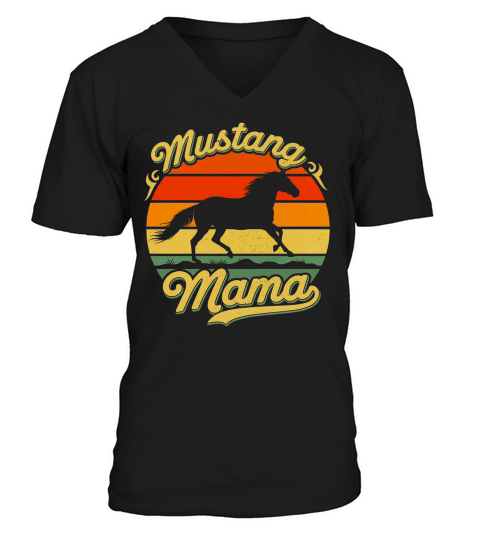 Mustang Mama Horse V-Neck T-shirt