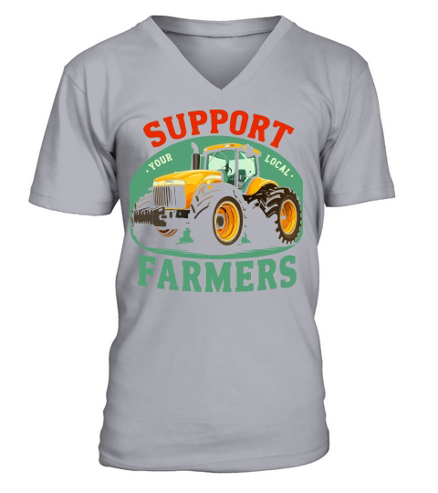Support Farmer Tractor Your Local V-Neck T-shirt