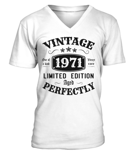 Vintage 1971 Limited Edition Aged Perfectly V-Neck T-shirt
