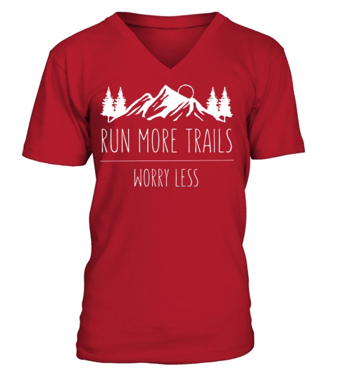 Vintage Trail Running Run More Trail Retro For Run V-Neck T-shirt