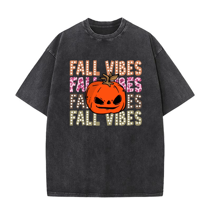 1.Fall vibes Washed T-Shirt