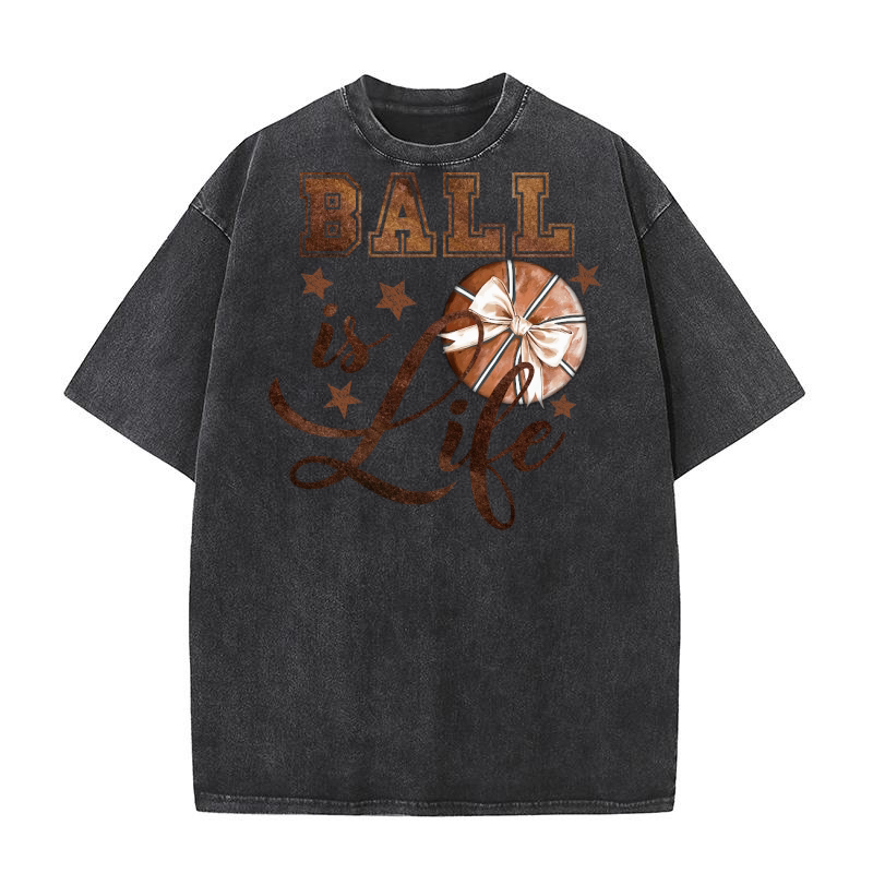 24 Ball is Life ball bow Washed T-Shirt
