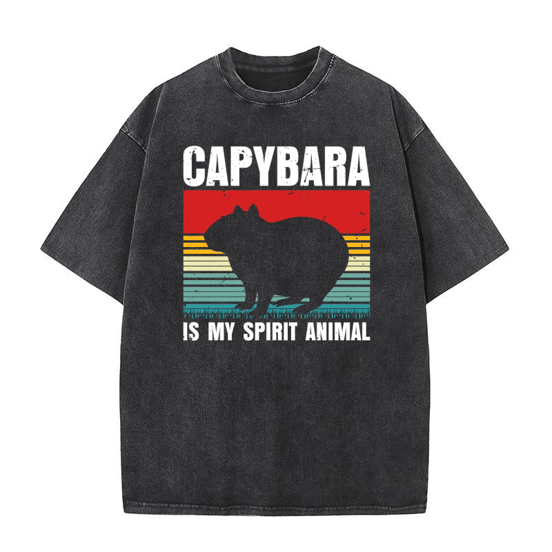 Capybara Is My Spirit Animal Washed T-Shirt