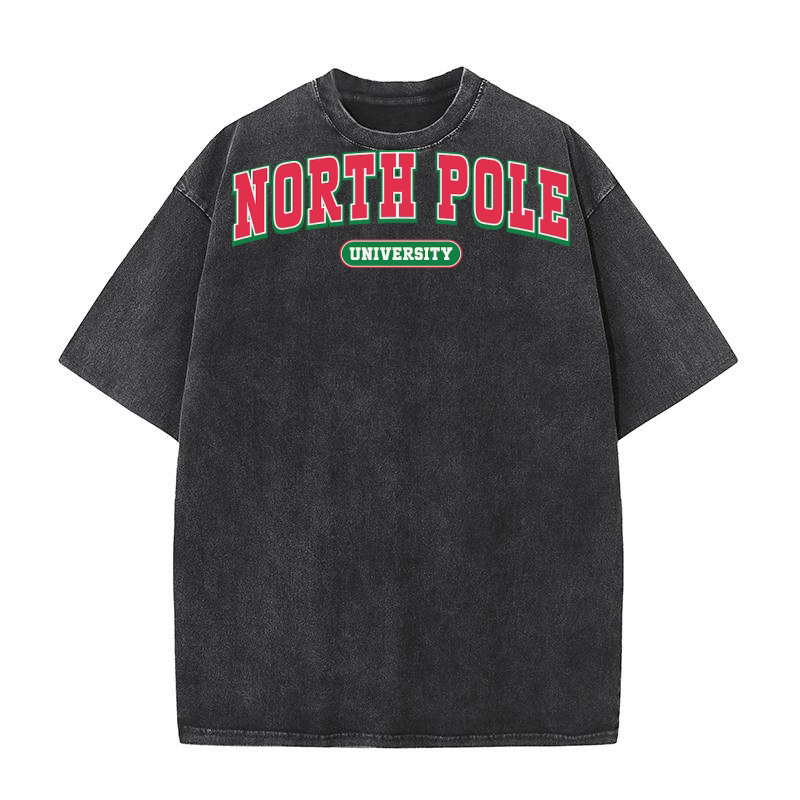 Christmas north pole University Washed T-Shirt