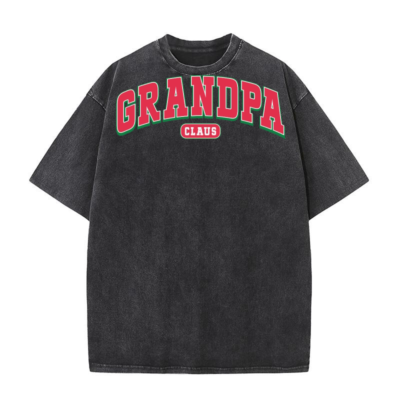 Christmas Retro grandpa claus Washed T-Shirt