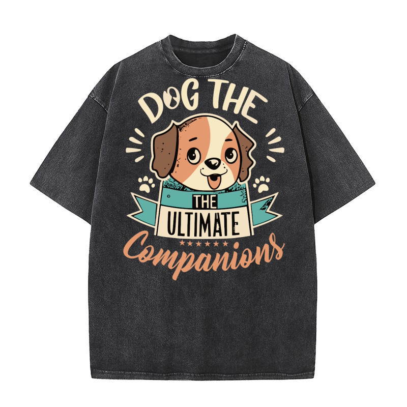 Dog the the ultimate campanions Washed T-Shirt