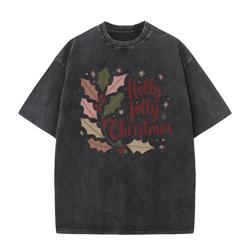 Holly Jolly Christmas Washed T-Shirt