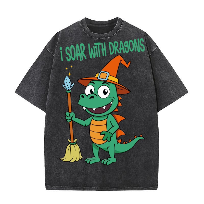 I soar with dragons Washed T-Shirt