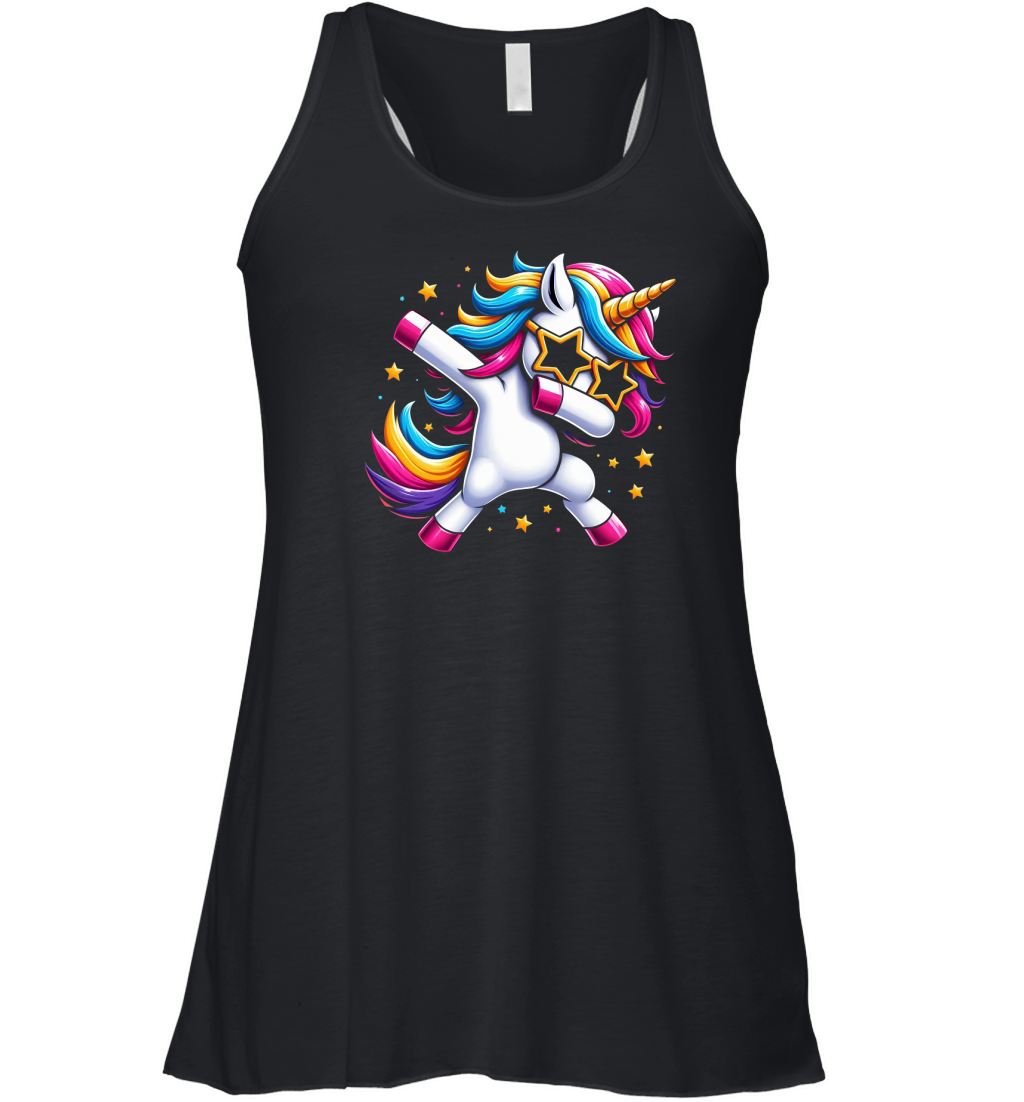 Dabbing Unicorn Women's Flowy Tank Top