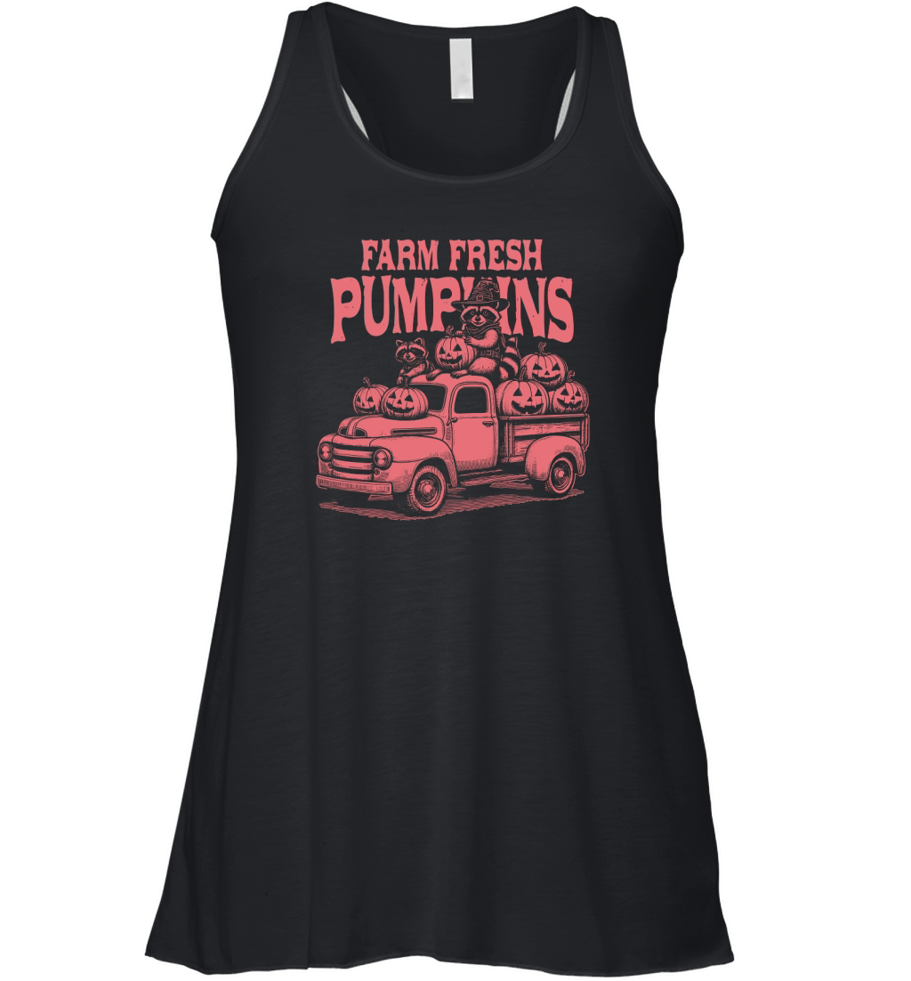 Farm fresh pumpkins Raccoon D Red Women's Flowy Tank Top