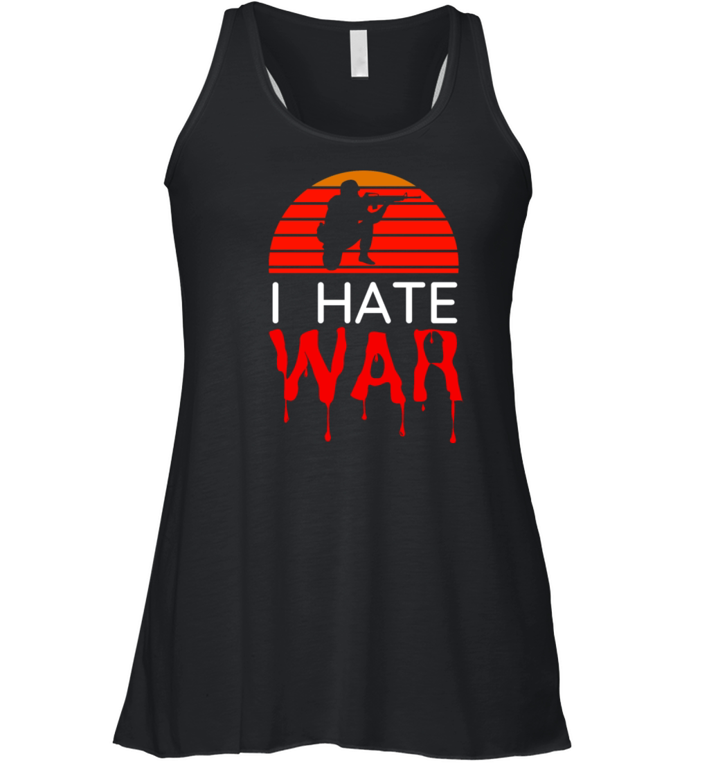 Hate war bloody text retro vintage design Women's Flowy Tank Top