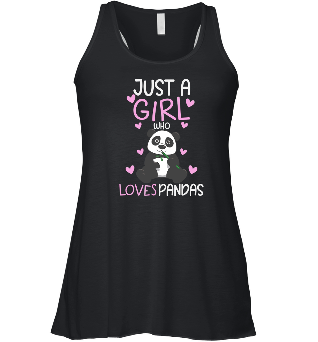 Just A Girl Who Loves Pandas Fun Cute Baby Panda Lover Women's Flowy Tank Top