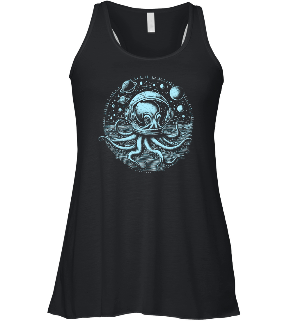 Octopus with Astronaut Helmet D Sky GR Women's Flowy Tank Top