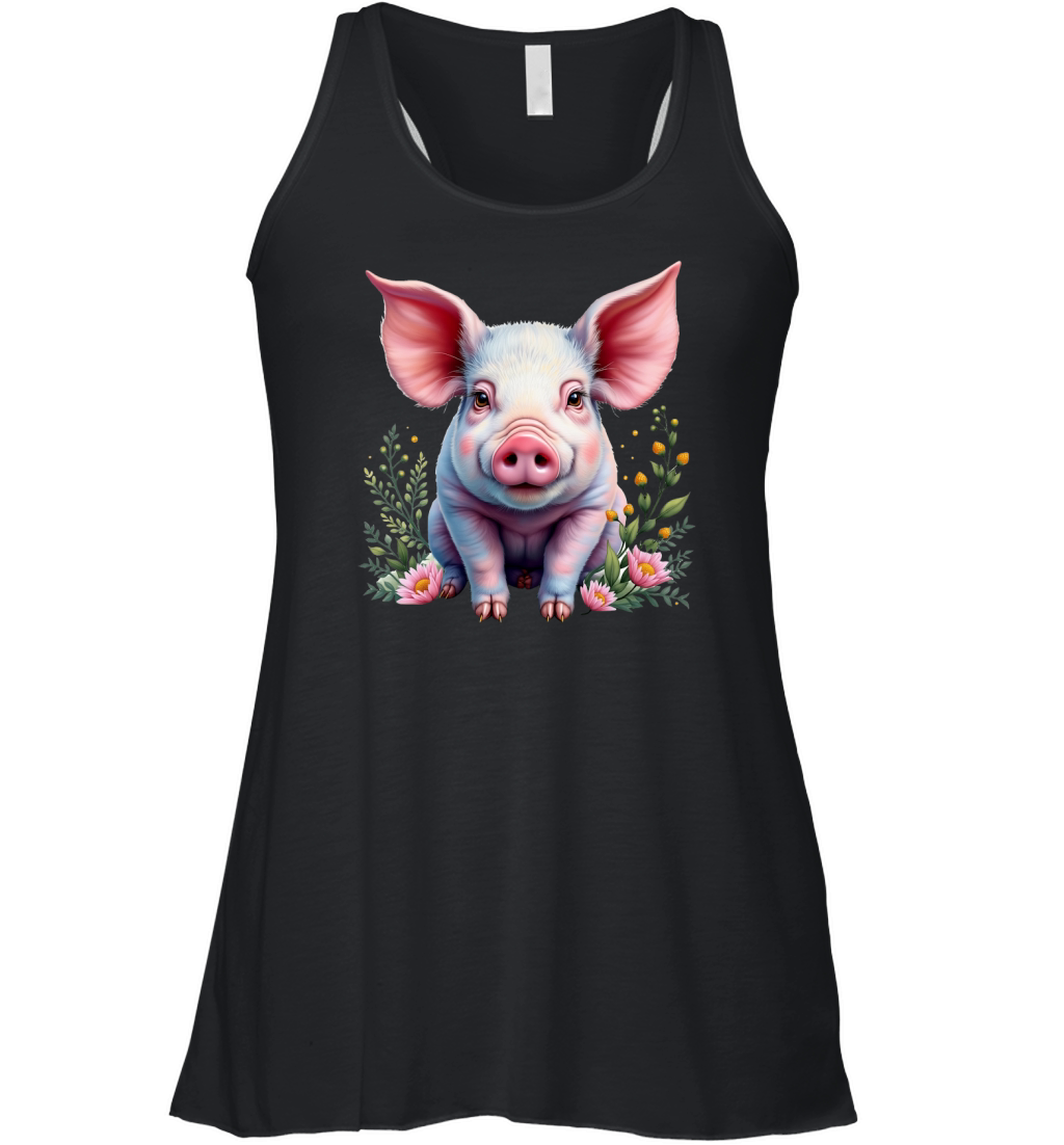 Pig Fur Pink 06 Women's Flowy Tank Top