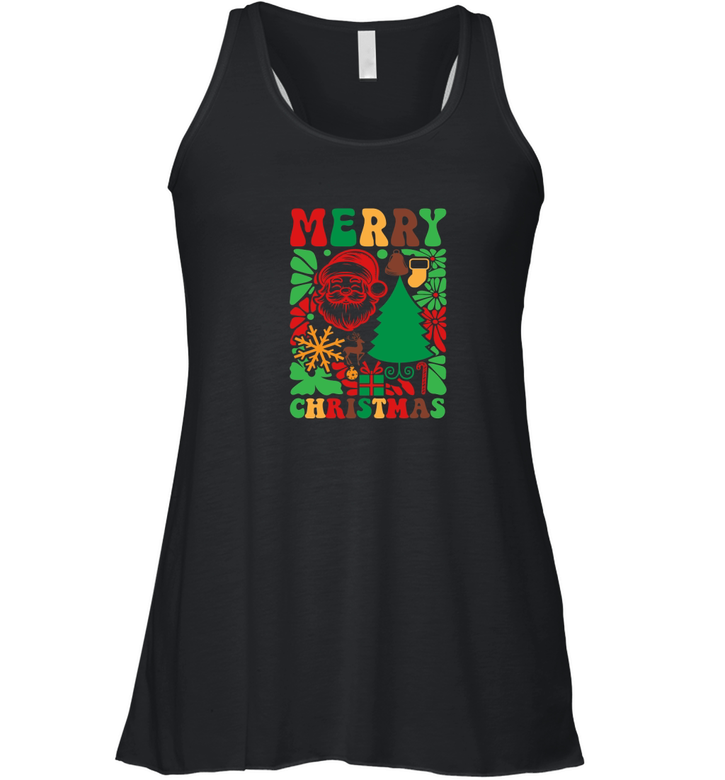 Retro Boho Merry Christmas 4 Women's Flowy Tank Top