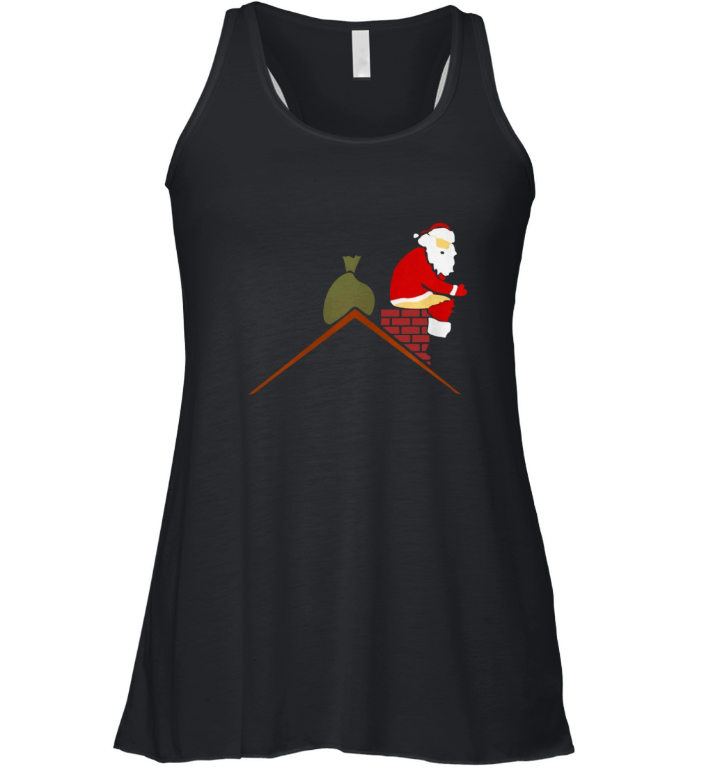 Santa Claus in chimney poops color Women's Flowy Tank Top