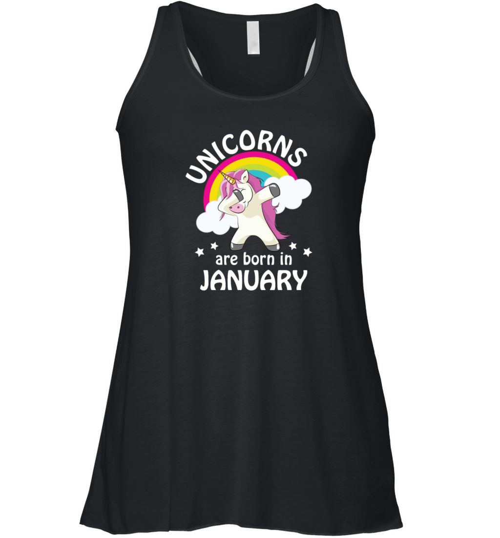Unicorns are Born in January Women's Flowy Tank Top