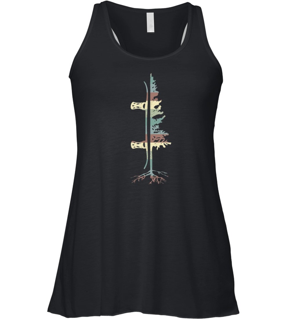 Vintage Pine Snowboard Snowboarding Gift Women's Flowy Tank Top