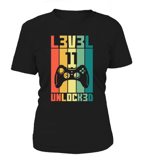Level 11 Unlocked Vintage Gamer 11th Birthday Gift Women's T-Shirt