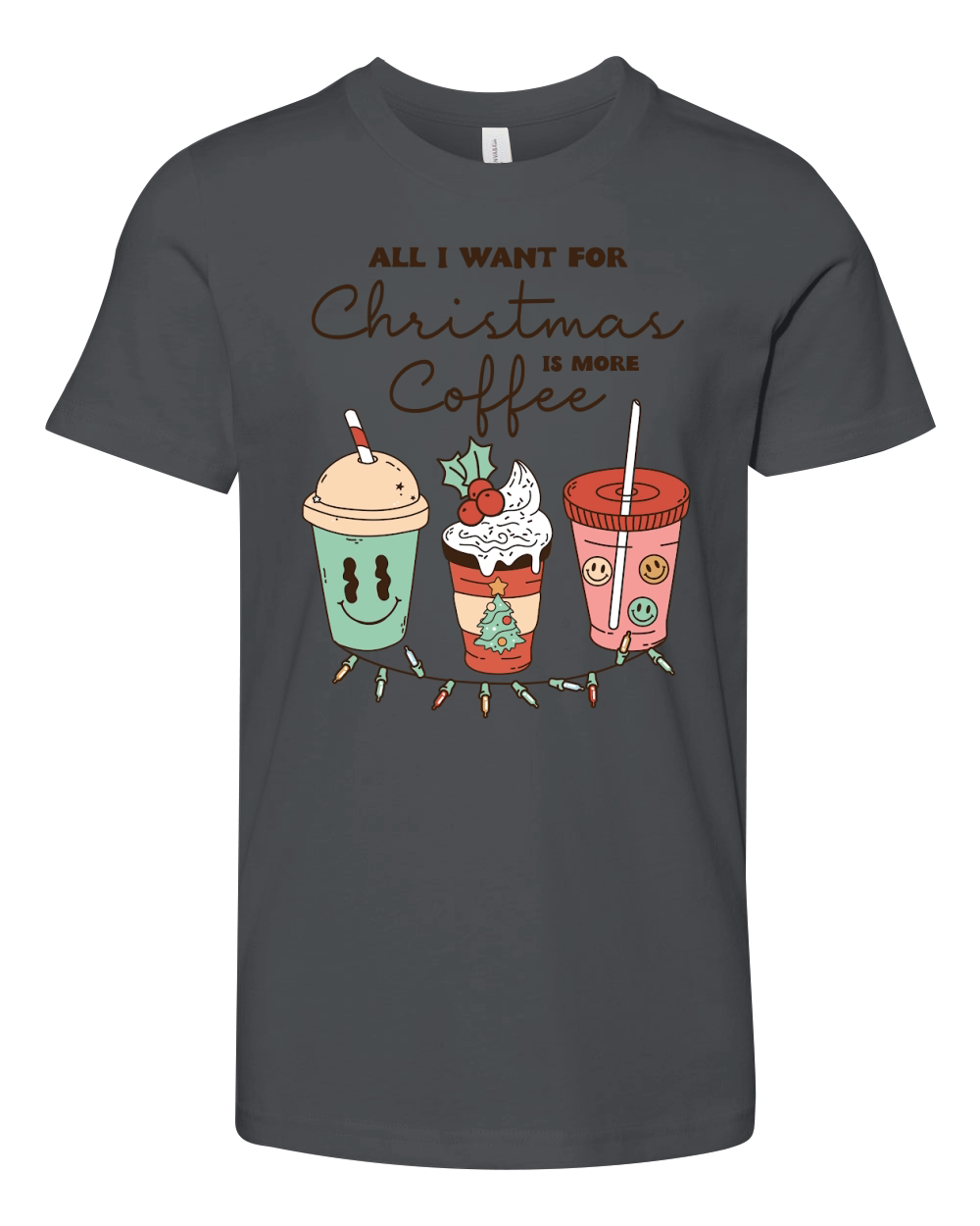 All i want for christmas is more coffee Youth Unisex Jersey Tee