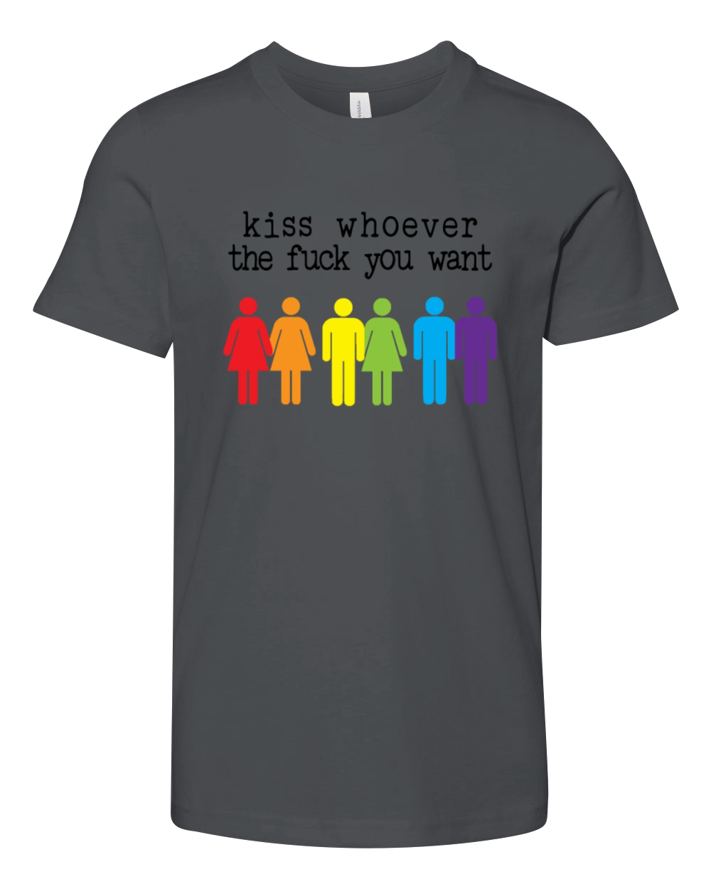 LGBT PRIDE MONTH PARADE product - KISS WHOEVER Youth Unisex Jersey Tee