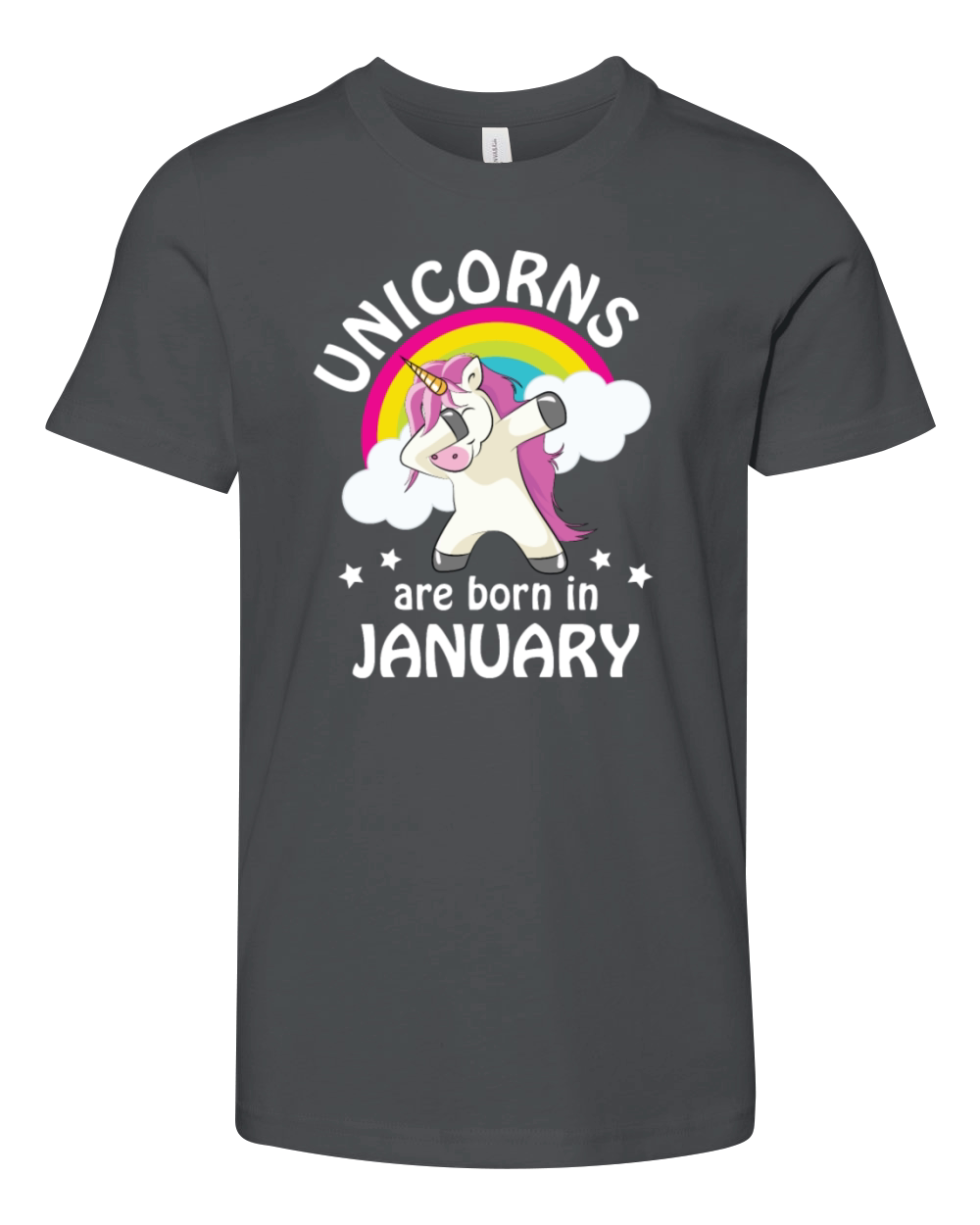 Unicorns are Born in January Youth Unisex Jersey Tee