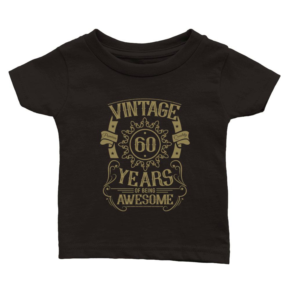 60th birthday gift ideas vintage husband wife Classic Baby Crewneck T-shirt