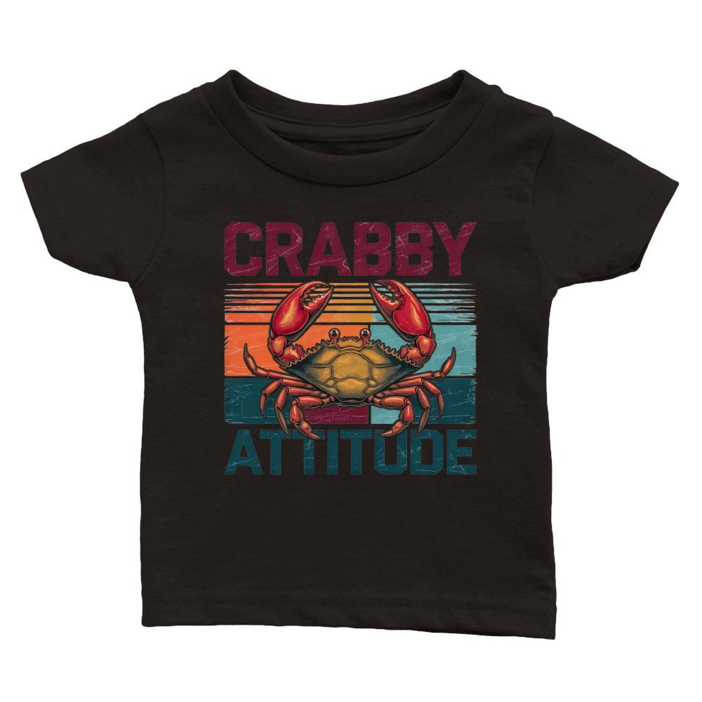 Crabby Attitude Retro Crab Classic Baby Crewneck T-shirt