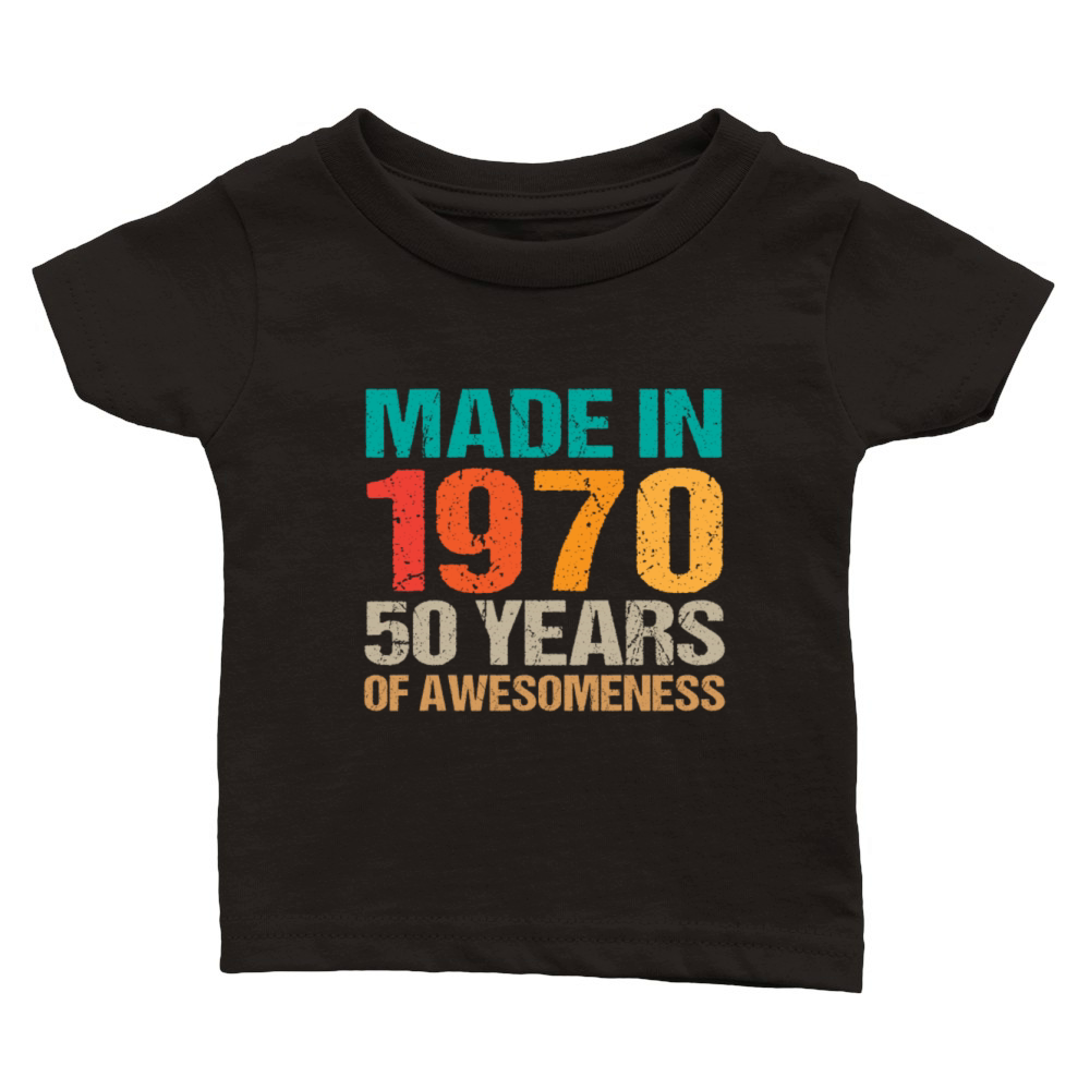 Vintage Made in 1970 - 50 Years Old Birthday Gift Classic Baby Crewneck T-shirt