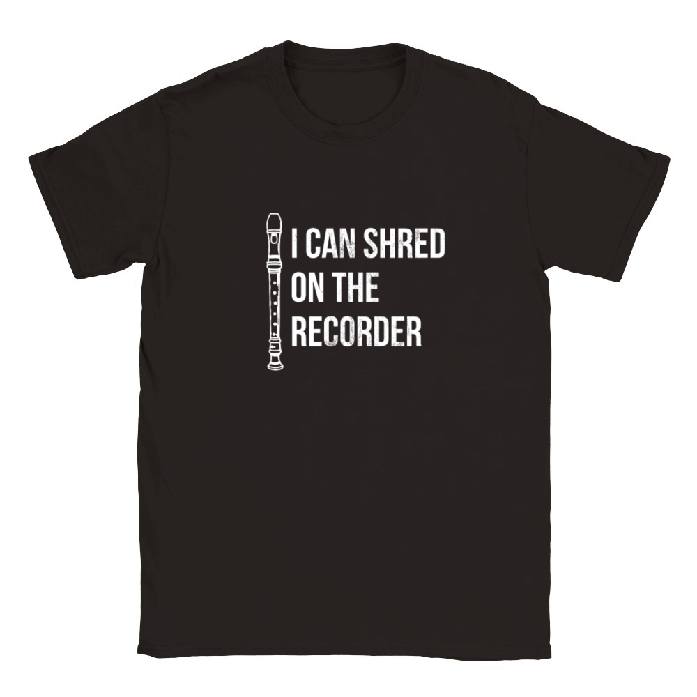 I Can Shred On The Recorder Instrument Flute Classic Kids Crewneck T-shirt