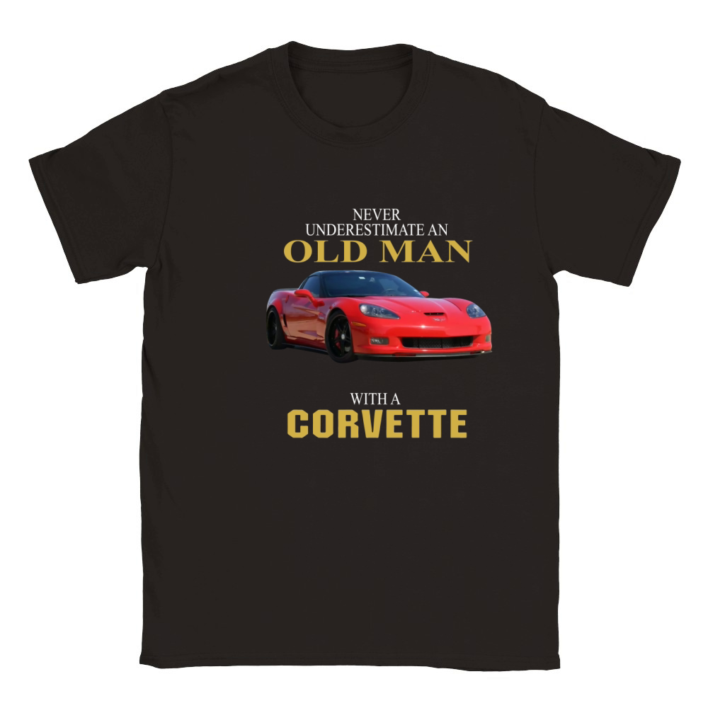 Never underestimate an old man with a Corvette Classic Kids Crewneck T-shirt