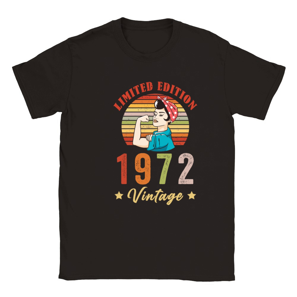 Retro Vintage 1972 50th Birthday Limited Edition Classic Kids Crewneck T-shirt