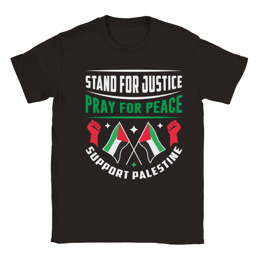 Stand For Justice Pray For Peace Support Palestine 01 Classic Kids Crewneck T-shirt