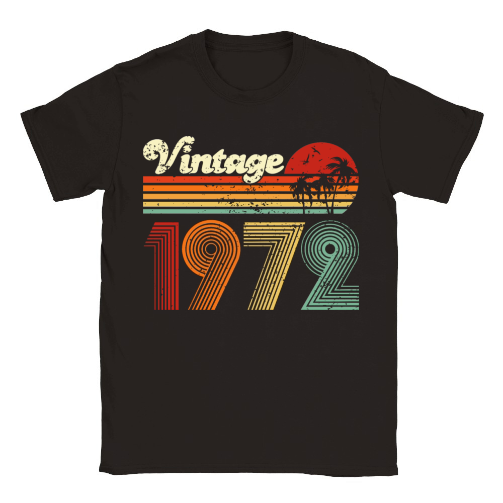 Vintage 1972 50th Birthday Fiftieth Gift men woman Classic Kids Crewneck T-shirt