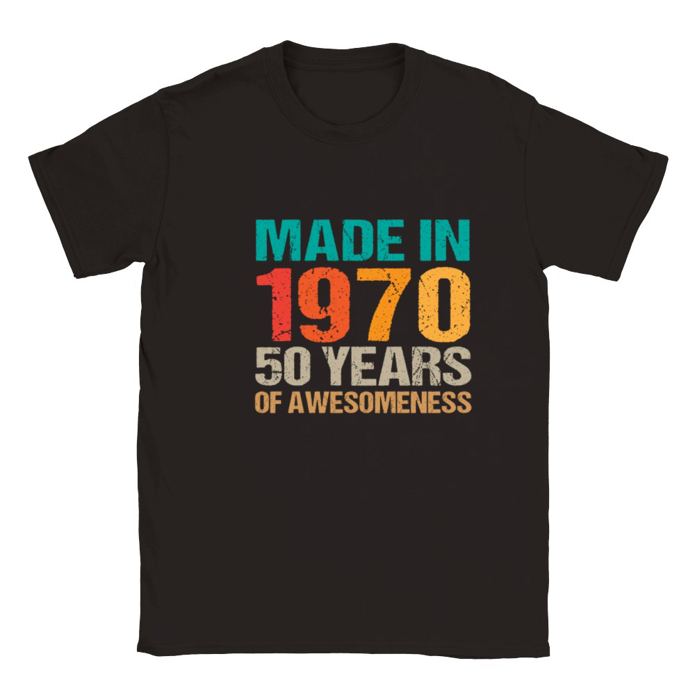 Vintage Made in 1970 - 50 Years Old Birthday Gift Classic Kids Crewneck T-shirt