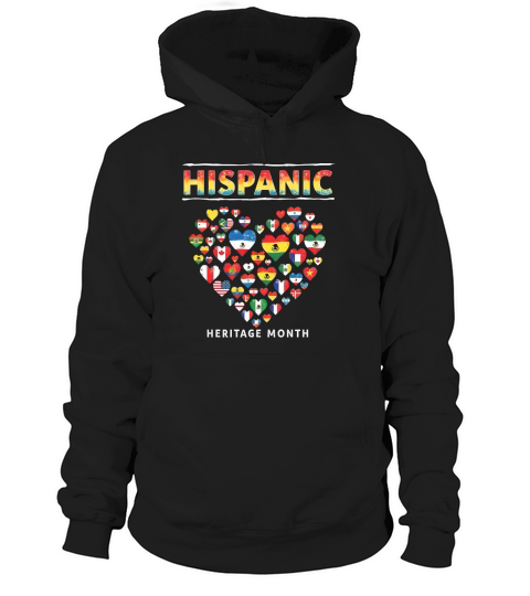 Colorful Heart of Hispanic Heritage Month Hoodie Unisex