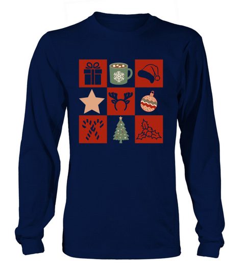 Christmas elements Long sleeved Unisex