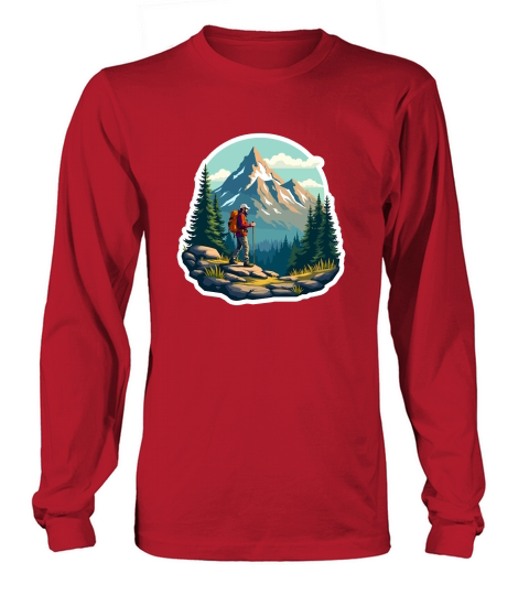 Mountain explorer hiking adventure Illus 19 Long sleeved Unisex