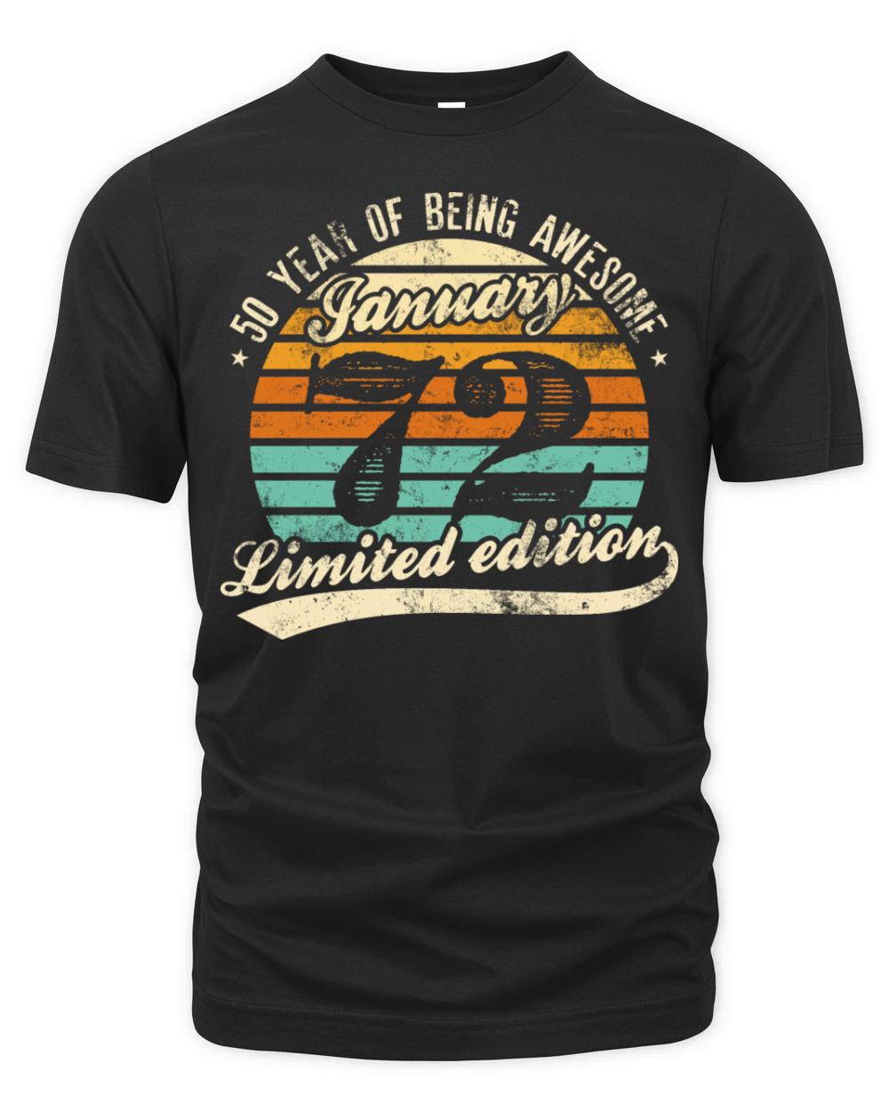 50th birthday Awesome january 1972 Organic Unisex T-shirt