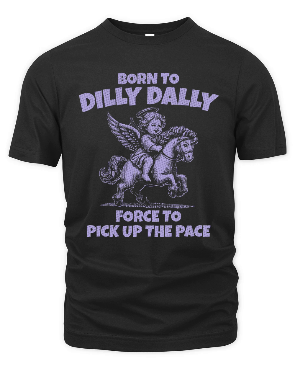 Little Angel Riding A Pony D Violet GR Organic Unisex T-shirt