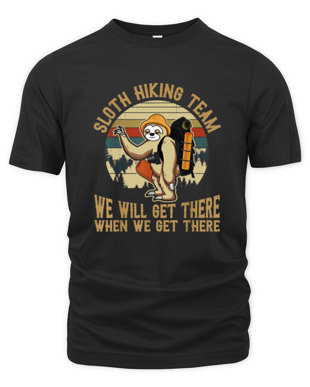 Sloth Hiking Team We Will Get There Funny Vintage Organic Unisex T-shirt